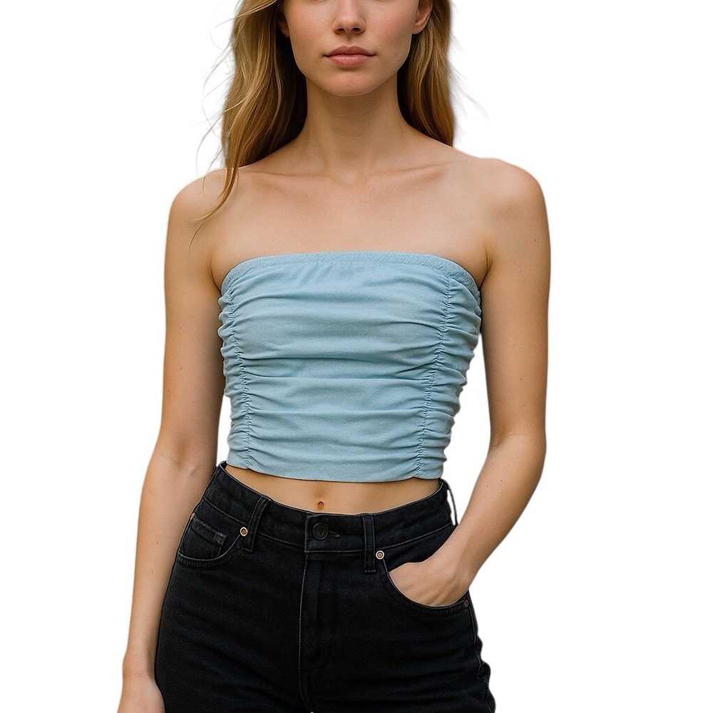 Free People Under It All Bandeau Top Women Color Blue Size S